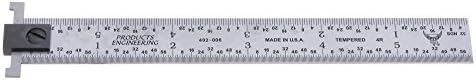 PEC Tools 162-H06 6" 16R Hook Rule, reads 32nds, 64ths, 50ths, 100ths.
