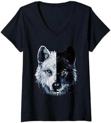 Amazon.com: Polar And Black Two Face Wolf Split Face Magical