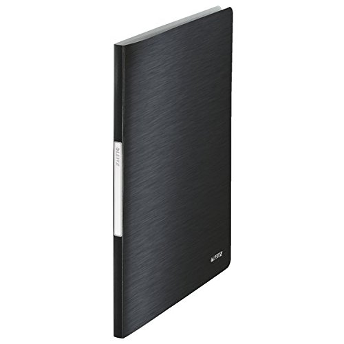 A4 Deluxe Hardback Display Book Black Padded Leather Look Business