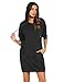 IN'VOLAND Women's Long Sleeve Hooded Loose Casual Pullover Hoodie Dress Tunic Sweatshirt Dress with Pockets Black