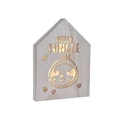 Homea 6CAD115 - Objetos luminosos, MDF natural, 203,5 x 27,5 cm