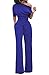 Nulibenna Womens Solid Off Shoulder Short Sleeve Jumpsuit Long Pants Party Romper Belted