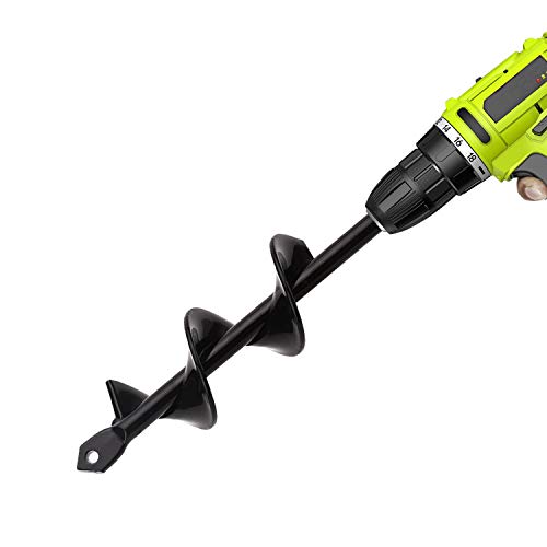 FUNTECK Bulb Planter Auger Drill Bit for Planting Bulbs and Seedlings, Fits 3/8 inch or Larger Drill (1.6" x 9")