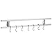 18 Inch Stainless Steel Knife & Utensil Holder With 7 Hooks - Wall Mounted Magnetic knife Strip - Includes Assembly instructions, Hardware & A Mini Level for Easy installation - By Wellington Wares