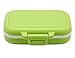 Meta-U Small Pill Box Supplement Case for Pocket or Purse - 3 Removable Compartments Travel Medication Carry Daily Vitamin Organizer (Green)