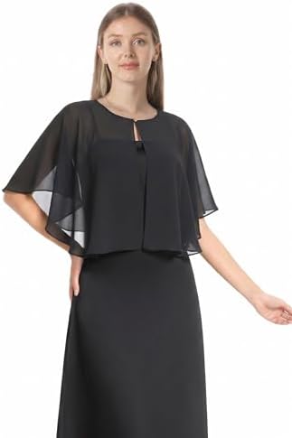 charisma chiffon capelet dress Charlotte Capelet / Short Chiffon Capelet With a Front Neck Pearl Button Closure / Romantic Chiffon Cape / Wedding Cape / Bridal Cape