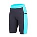 Yoga Shorts for Womens Activewear Workout Training Pants High Waist Leggings Running with Pockets Blue M
