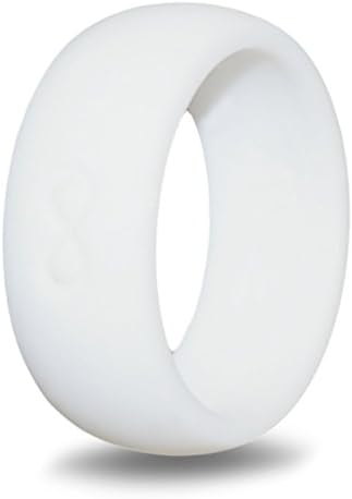 Silicone Wedding Ring | The Infinity Ring | 7 Colors | Premium Mens Silicone Ring | For an Active &amp; Safe Lifestyle | Silicone Wedding Band for Men | White