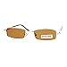 SA106 Small Mens Rectangular Metal Rim Classic Color Lens Sunglasses Gold Brown