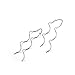 Yoursfs Curved Long Threader Earrings for Silver Plated White Spiral Chain Earrings (Pierced Ears)