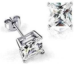 Hemss Women Zircon Square Earrings Pendant