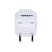 TESSAN Grounded Universal Travel Power Strip European Plug Adapter USA to The More of Europe Travel Prong Converter Adapter Plug Kit for The More of Europe(Type C)- 3 Pack(White)