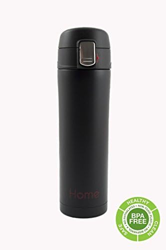 Coffee Travel Mug, Black, 16 Oz - Double Wall Vacuum Insulated Stainless Steel - Leak Proof - Wide Mouth - Home by Mili