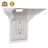 Power Perch Outlet Shelf -Easy Installation, Wall Outlet Shelf ， No Additional (white)
