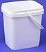 3.5 gal Square Plastic Buckets and lid,w/Handle,Ez Stor, 6 Pack