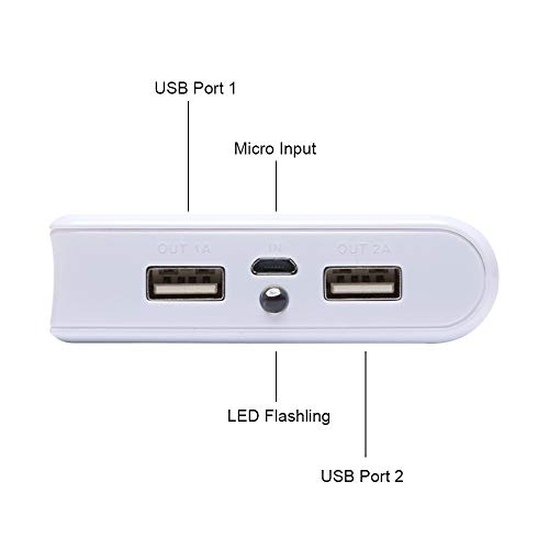 VUOHOEG 20000mAh Dual USB Output Portable Charger External Cell Phone Battery Pack Power Bank with LED Light Replacement for Samsung, iPhone, Nexus, Huawei, iPad Mini, More Phones and Tablets- White - Thumbnail 4