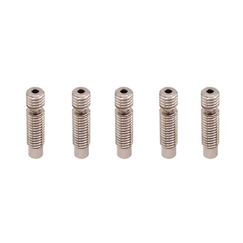 WINSINN 3D Printer All-Metal Titanium Heatbreak Throat, Compatible with E3D V5 V6 Hotend Extruder Short Heat Break - M6 1.75mm (Pack of 5Pcs)