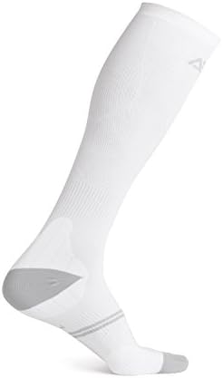 Plus Size Compression Socks 4 Wide Calf, Big and Tall, Men &amp; Women 15-20 mmHg Reduce Pain Swelling. Maternity Nurse Travel Diabetic &amp; Medical (WF XL, WHITE)