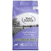 NutriSource Grain Free Dry Puppy Food for Small and Medium Breeds, Turkey, Whitefish and Menhaden Fish Meal, 4LB
