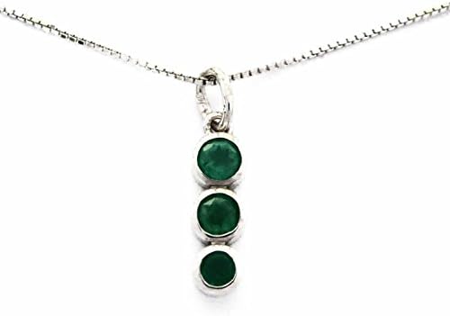 Emerald Pendant Necklace May Birthstone Genuine Natural Colombian length 18