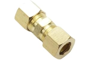 CDQBWKJGFJ 5 Pcs Brass Compression Fitting 3/8" Tube OD x 3/8" OD Union Connector