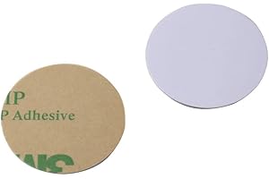 ETEKJOY 10 PCS Writable 125kHz RFID Sticker Coin Adhesive Back T5577 Proximity ID Card Token Key Tag Rewritable Dia 25mm (Blank Card No Data)