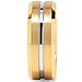 100S JEWELRY Tungsten Rings for Mens Gold Wedding Bands Silver Grooved Two Tone 8mm Wide Size 8-16