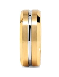 Anillo de tungsteno para hombre de 100S Jewelry, alianzas de boda de oro de plata, dos tonos, 0.315 in de ancho, tamaño 8-16