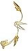 Ear Charm's Non-Pierced Flower and Leaf Full Ear Spray Ear Cuff Gold on Silver Left Earring Cuff
