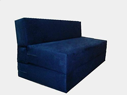 Sofa Bed Zen Single Sofa Dark Blue Upholstered Folding Sofa