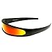 Futuristic Narrow Cyclops Color Mirrored Lens Visor Sunglasses