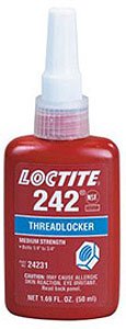 6/PACK LOCTITE THREADLOCKER 242-MED. STRENGTH BLUE-36ML BOTTLE