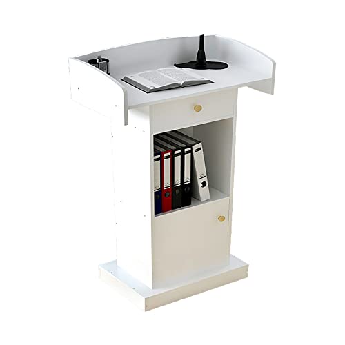ZEELYDE Lectern Podium Stand,Podium Wood Stand, Floor Standing Podiums Reception Desk for