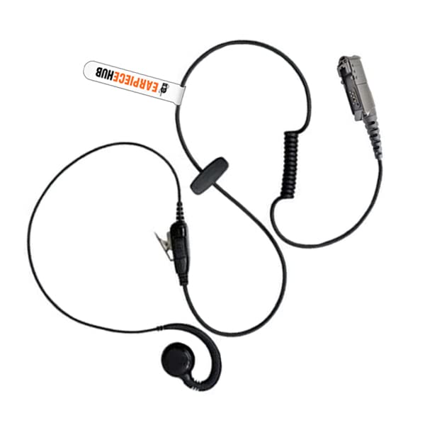 Compatible with Motorola DP2000 DP2400 DP2600 multi-pin C-Shape Inline Swivel Style Earpiece Police Security Headset PTT Microphone For 2 Way Radio.