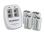 Tenergy TN141 2 Bay 9V Smart Charger with 4 pcs Centura Low Self-Discharge 9V NiMH Rechargeable Batteries