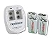 Tenergy TN141 2 Bay 9V Smart Charger with 4 pcs Centura Low Self-Discharge 9V NiMH Rechargeable Batteries primary