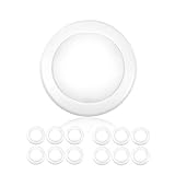 Parmida (12 Pack) 5/6" Dimmable LED Disk Light Flush Mount Recessed Retrofit Ceiling Lights, 15W (120W Replacement), 3000K (Soft White), ENERGY STAR, Installs into Junction Box Or Recessed Can, 1050lm