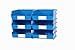 Triton Products 3-235BWS LocBin 8 Piece Wall Storage Unit with 10-7/8 Inch L x 11 Inch W x 5 Inch H Blue Interlocking Poly Bins, 6 CT, Wall Mount Rails 8-3/4 Inch L with Hardware, 2 pk