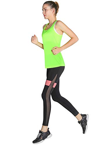Fastorm Women's 2 Pack Running Tank Tops for Women Active Racerback Dry Fit Tank Top White S