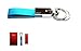 Mehr Premium Leather Valet Key Chain - Detachable Keychain - 2 Key Rings (Blue)