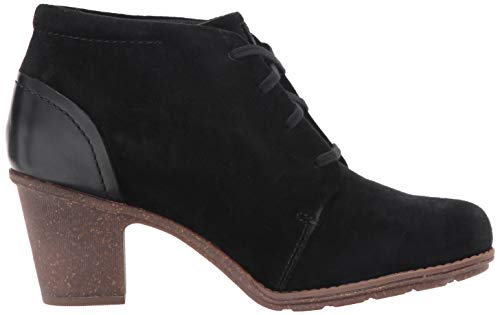 CLARK'S Women's Sashlin Sue Fashion Boot, Black Suede/Leather Combo, 100 W US