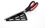 Pizza Scissor Cutter: Stainless Steel Oversize Sharp Scissor! Cut Pizza Like a Pro Chef Includes Detachable Spatula. Easily Cut and Serve any size Hot Pizza