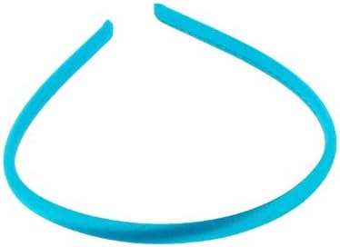 Trimweaver 12-Piece Satin Covered Plastic Headband for Jewelry Making, 7mm, Turquoise