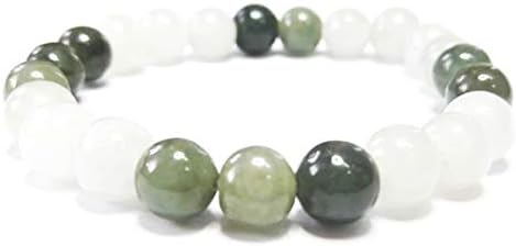 Natural Jadeite Jade Bracelet Beads 7/10/12/14mm Light Green Color