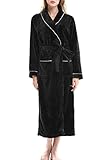 Women's Long Sleeved Flannel Robe Unisex Spa Bathrobes by Nara Twips