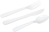 AmazonBasics Heavy-Weight Plastic Individually Wrapped Cutlery Kits, White, 500-Count