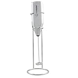 Vonkitchen Handheld Milk Frother - Stainless Steel Whisker - Best Hand Held Electric Milk Foamer & Wand for Protein Blends, Shakes, Cappuccino and More - Comes with Optional Stainless Steel Upright Stand