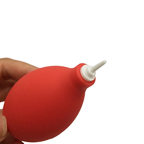 Red Mini Squeeze Ball Pump Duster Dust Cleaner Air Blower for Cleaning Hearing Aids Camera Lens Key Board - Thumbnail 5