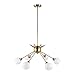 Housen Solutions Sputnik Chandelier 6 Lights Vintage Pendant Lighting Fixtures Mid Century Ceiling Chandelier Brushed Brass [UL Listed]