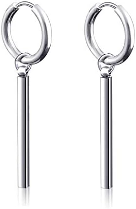 SL SweetLove Punk Stud Earring Stainless Steel Hoops Huggie Dangle Earrings Hinged Unisex Piercing Jewelry
